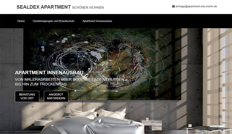Webseite Sealdex Appartment